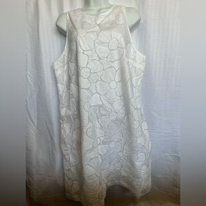 Tommy Bahama White Floral Textured Shift Dress